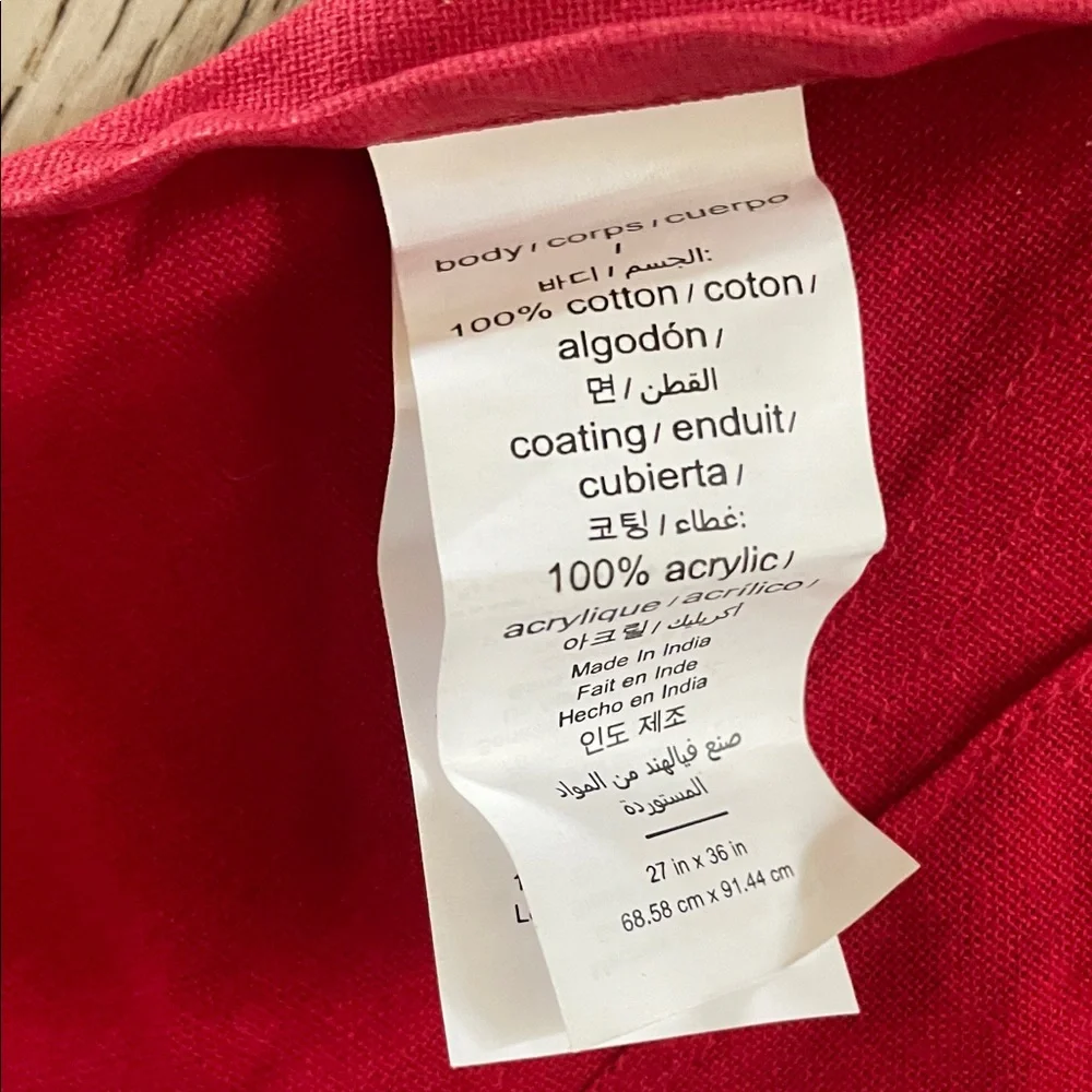 Williams Sonoma Red Canvas Utility Apron Dress with Cream Straps